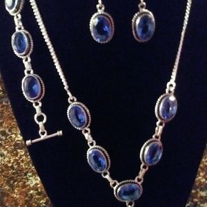Royal Blue Tanzanite 3-PIECE 925 JEWELRY SET